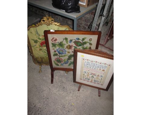 3 vintage fire screens