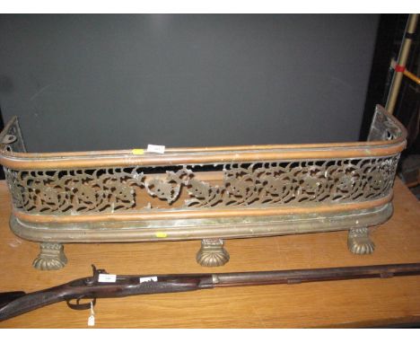 Copper and brass vintage fire fender