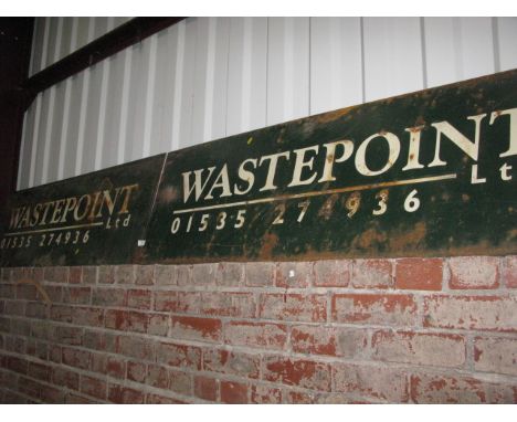 2 vintage metal 'wastepoint' advertising signs