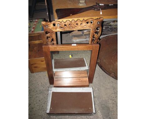 Vintage case, wall mirror and wood frame