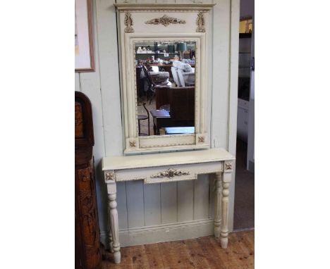 Continental style console table and mirror.