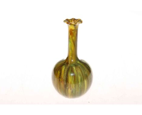 Green Burmantofts vase, 8cm.