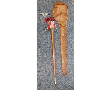 A Military King George V Cavalry sword with scabbard. Produced by Henry Wilkinson Pall Mall London. Acid etched with thistles