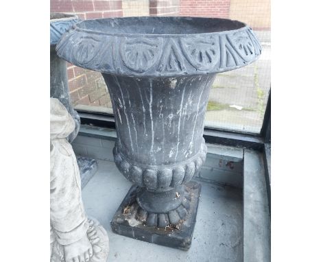 A Large plaster and concrete mix, garden urn planter. [77cm in height] 