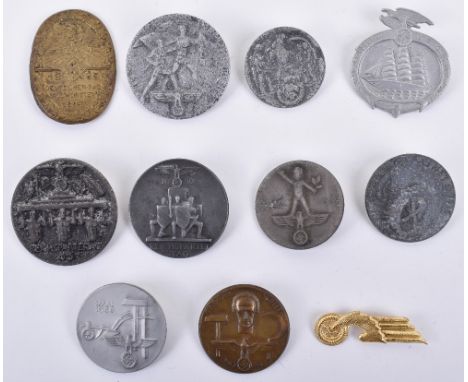 WW2 German Day Badges: All badges have pins to back and most have makers. (11 items) 