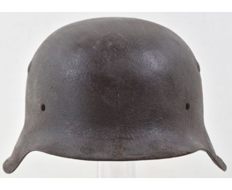 German Army Single Decal Helmet Shell, being a M-42 pattern helmet shell with single Army (Heer) decal applied. We are of the
