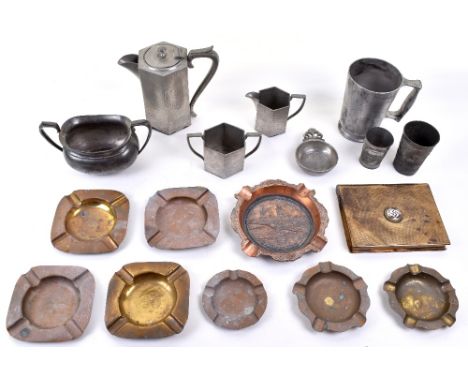 Quantity of Third Reich Mess Ware, including coffee pot, jugs, beakers etc. All stamped with eagle and swastika. Various copp