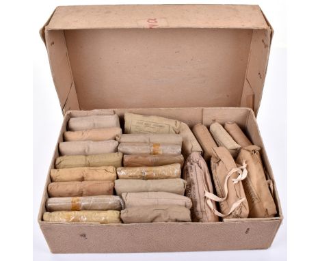 WW2 Shell and First Aid Dressings: Unopened ,three types ,all WW2 dated. (23 items) 