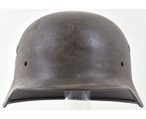 Waffen-SS Single Decal Helmet Shell, M-40 pattern helmet shell with SS decal fitted to the side. We are of the opinion that t