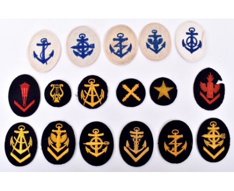 WW2 German Kriegsmarine Cloth Tunic Trade Badges: Mixture of summer and winter trade badges. (16 items) 
