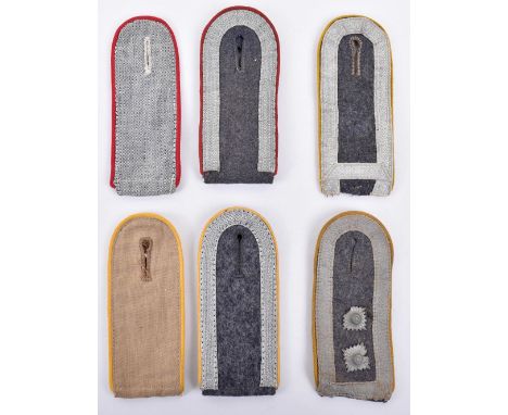 WW2 German Luftwaffe Shoulder Boards: Single boards including flight/para one being tropical and Flak one being shirt type. (