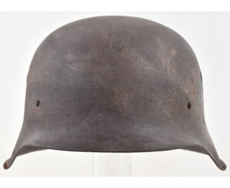 German Army Single Decal Helmet Shell, being a M-42 pattern helmet shell with single Army (Heer) decal applied. We are of the