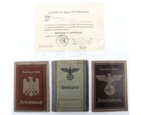WW2 German Wehrpass, issued to Karl Hitzke, civilian photograph to inside, very few entries; 1st pattern Berlin workers Arbei