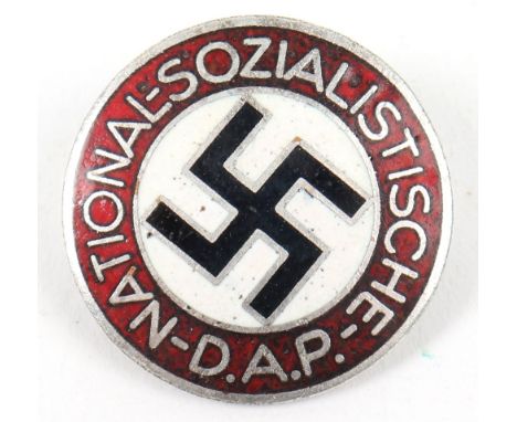 Third Reich NSDAP Party Membership Badge by Matthias Oechsler &amp; Sohne-Ansbach, being an enamel type with pin back fitting