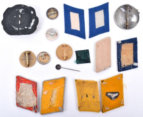WW2 German Badges: Luftwaffe tunic collar patches, blockade breakers and gold party badges, Mixed period, some post war examp