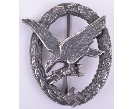 WW2 Type German Luftwaffe Radio Operators Qualification Badge, award is a two piece un-maker marked example. Complete with pi