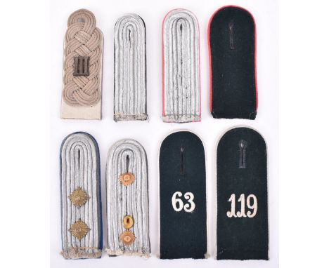 Selection of WW2 German Tunic Shoulder Boards, including other ranks and officers types. Branches of service include Panzer, 