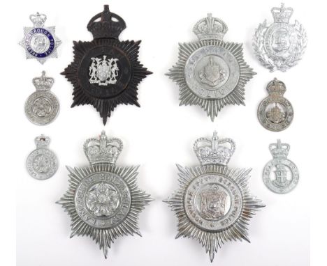 Obsolete Lancashire Police Badges, Kings crown Wigan Police, black star night helmet plate (missing rear fixings lugs) Kings 