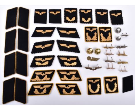 German Railway Badges: Collar badges with pairs, buttons and badges. Possibly post WW2 period. (44 items) 