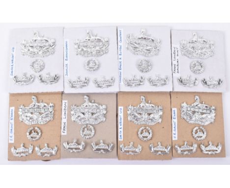 EIIR Gloucestershire Regiment Anodised Cap and Collar Badge Sets, all being cap badge, back badge and collar badges by variou