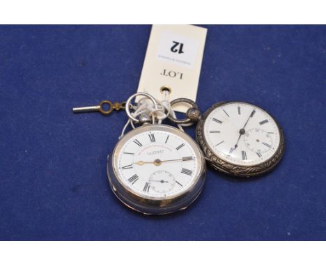 An Edward VII silver cased open faced pocket watch, by J.G Graves, Birmingham, 1901, with white enamel Roman numeral dial and