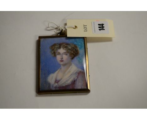 19th Century English School - a portrait miniature of a lady, unsigned, watercolour.