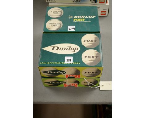 Four boxes of Dunlop tennis balls from Wimbledon 1970's.