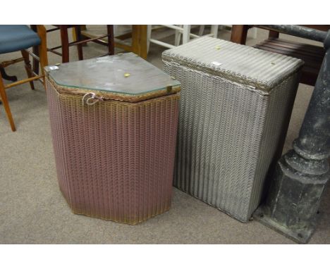 Two L loyd loom linen baskets.