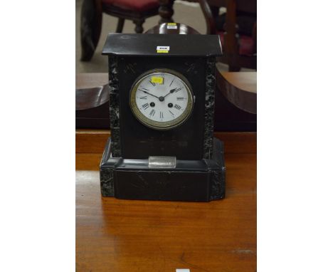 An early 20th Century slate and marble mantel clock.