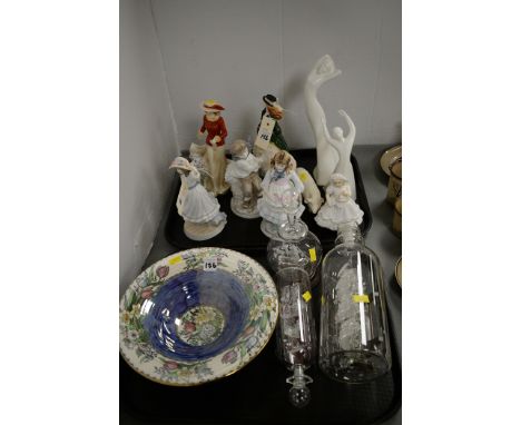 Ceramics, to include: four Royal Worcester figures 'Katie', 'Grandma's Bonnet', 'Millie', 'Royal Enclosure'; two Coalport fig