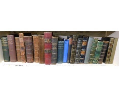 Various leather and other bindings, to include The Life and Services of Admiral Lord Nelson, volume 3, gilt calf, publish by 