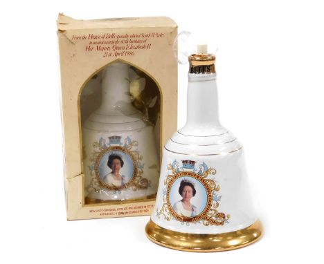Two bottles of Bell's Scotch whisky, comprising 60th Birthday of Her Majesty Queen Elizabeth, unboxed, and another, boxed.
