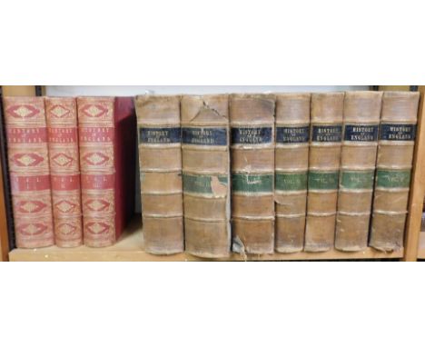 Hum and Smollett. The History of England, volumes 1-3, gilt calf, published by Virtue and Co London, together with further vo
