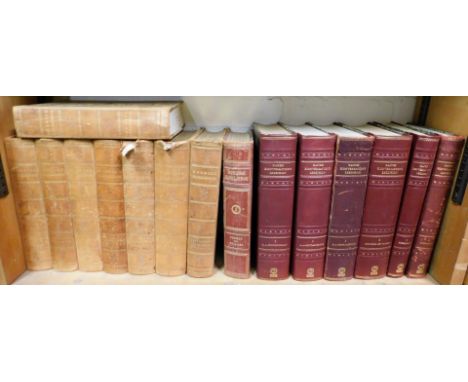 A quantity of Swedish and Danish non fiction, to include Nordisk Familjebok, gilt half Morocco with marbled boards, published