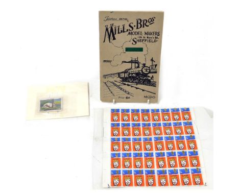 A Mills Bros. model railway and commercial model builder's catalogue, published by Milbro, Sheffield, together with a sheet o