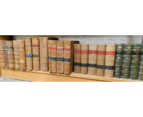 19thC and later various leather bindings relating to laws and statutes, to include General Statutes Stated 1810-1815, Justice
