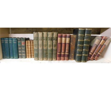 Various leather and cloth bindings, to include Crowned Masterpieces of Eloquence, volumes 3, 6, 8, 9, and 10, gilt half calf 
