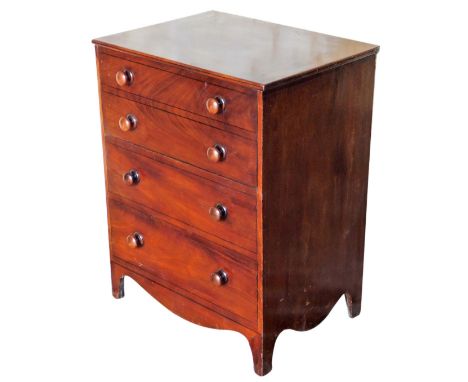 An early 19thC mahogany commode chest, 72cm high, 56cm wide, 42cm deep.