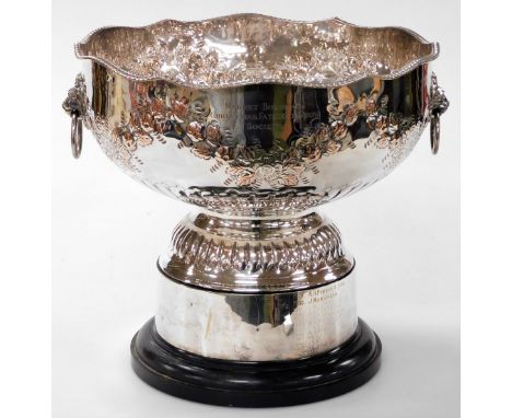 A silver plated presentation punch bowl, engraved for The Market Bosworth Christmas Fatstock Show Society, The Ralph Greenfie