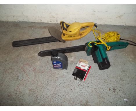 AN ELECTRIC CHAINSAW, ELECTRIC HEDGETRIMMER ETC.