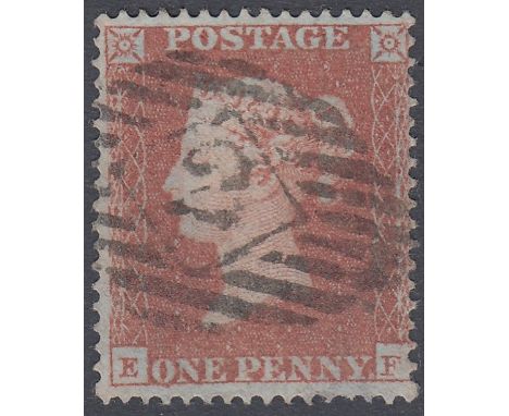 GREAT BRITAIN STAMPS : 1850 1d Red plate 100 ARCHER lettered EF matched with 1841 1d red. superb item and good reference bein