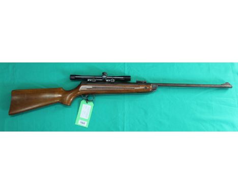 A B.S.A. Meteor MkI .22 air rifle, S/No.T33116 (Feb 1959-June 1962), in overall fair/good condition, small scope included, as