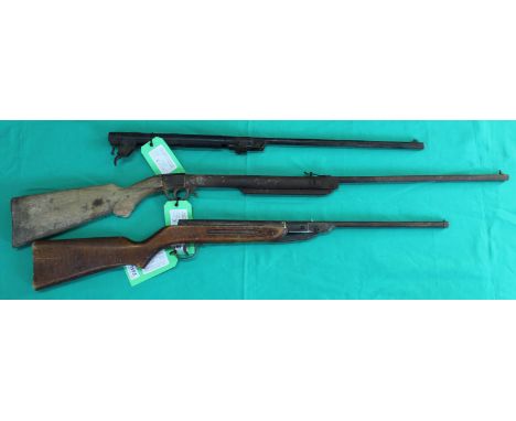 Two air rifles together with parts of B.S.A. Meteor MkI, S/No.TA00247 (all as found), as a post 1939 air weapon the restricti