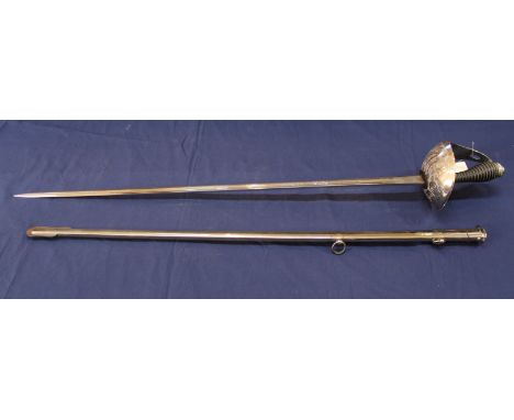 A British '1912' Cavalry Officers sword and scabbard, this example believed to be a modern replica