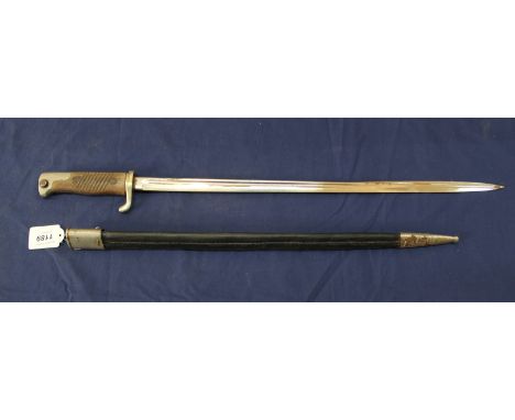 A German model 1898 bayonet, 2nd patt with two-piece grips in 1st patt (scabbard as found)