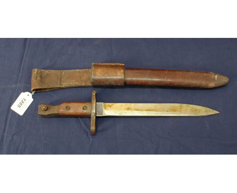 A Canadian model 1910 Ross bayonet with correct scabbard, issue stamps for Jan 1912