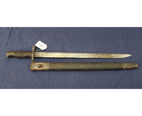A Remington model 1913 bayonet with scabbard, issue date 4/16