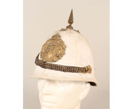 A Canadian Colonial service helmet with 57th Reg't plate