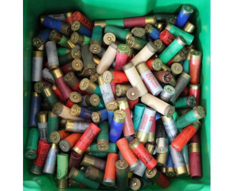 A crate full of mixed 12 bore shotgun cartridges, approx 550 (mostly 12 bore), this item can only be purchased by someone wit