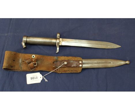 A Swedish model 1896 knife bayonet with scabbard and leather frog